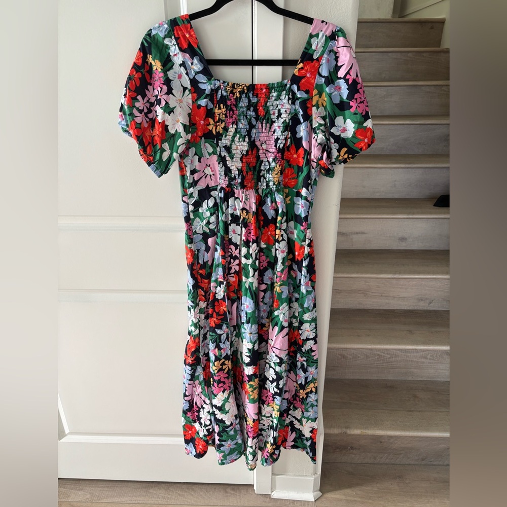 OLD NAVY Blue Floral Midi Dress - Picture 3 of 9